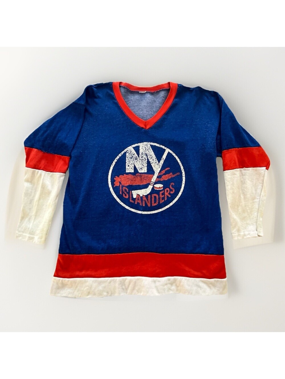 Vintage 70-80s NEW YORK ISLANDERS Hockey Jersey Sm/Med* Distressed NHL *RARE*